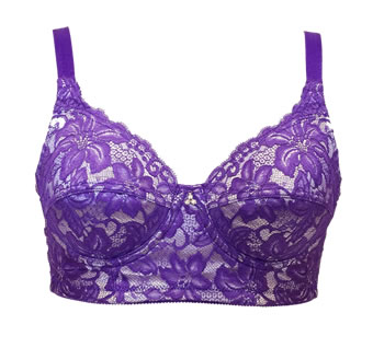 クイーンブラ（紫/白サテン）